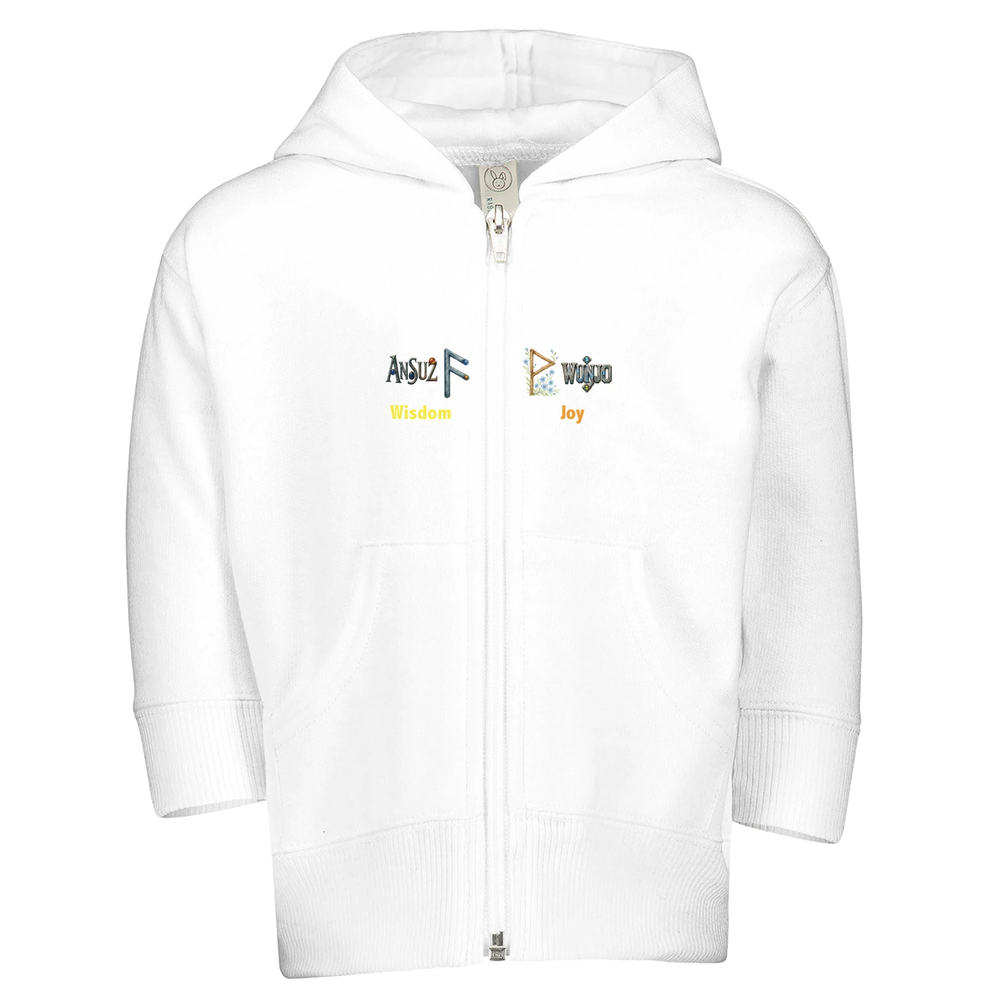 RuneScope Original Custom - Kids Zip Fleece Hoodie | Rabbit Skins 3446 White
