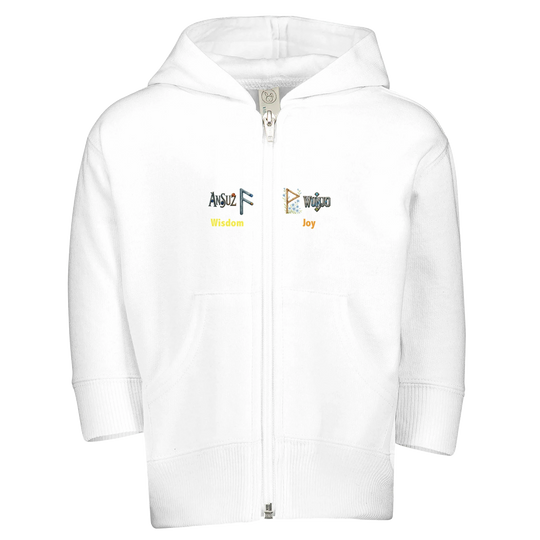 RuneScope Original Custom - Kids Zip Fleece Hoodie | Rabbit Skins 3446 White