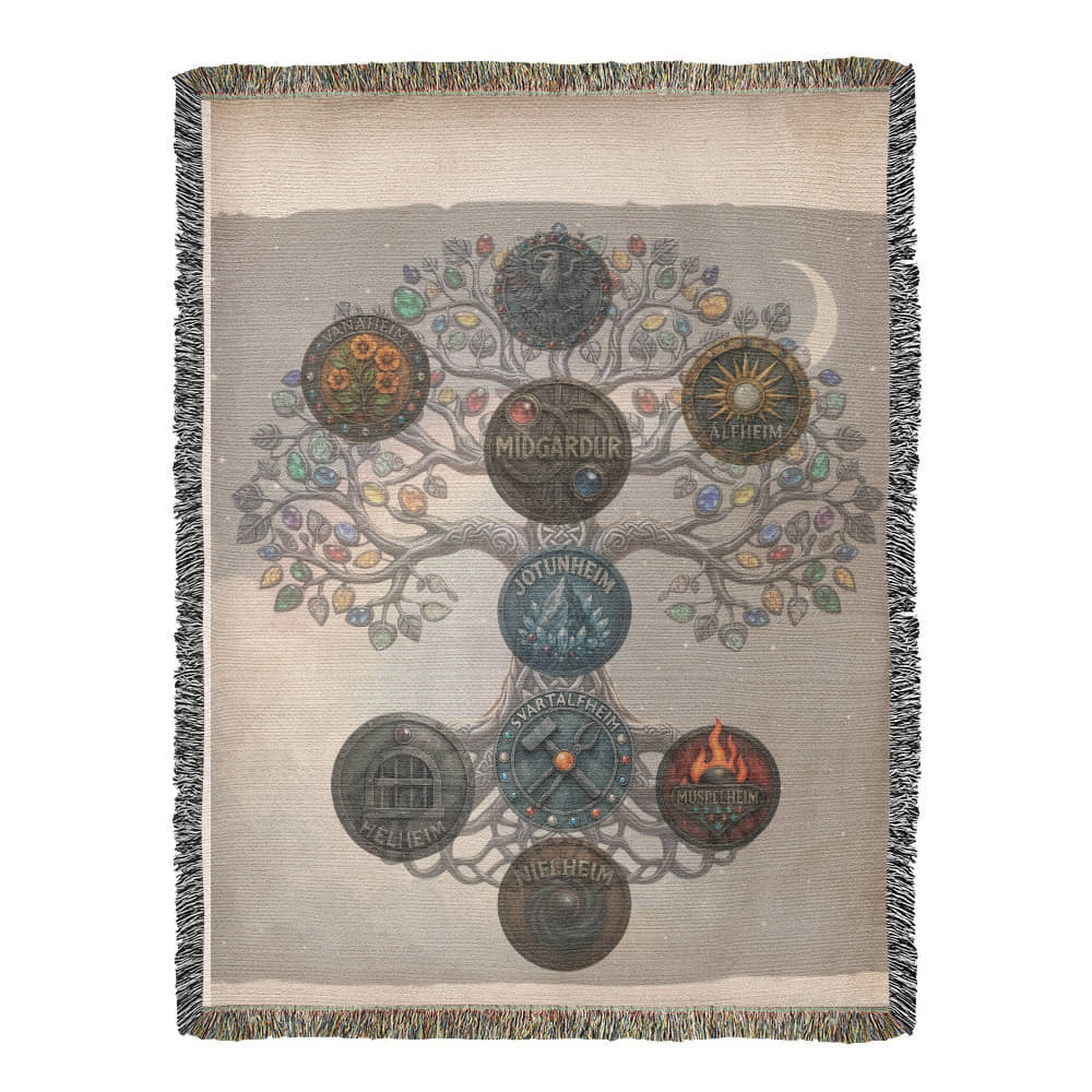 Yggdrasil RuneCasting Heirloom Blanket – 9 Rune Draw