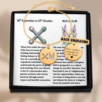 RuneScope Original Birth & Fate Rune Coin Bracelet - Personalized Elder Futhark Jewelry