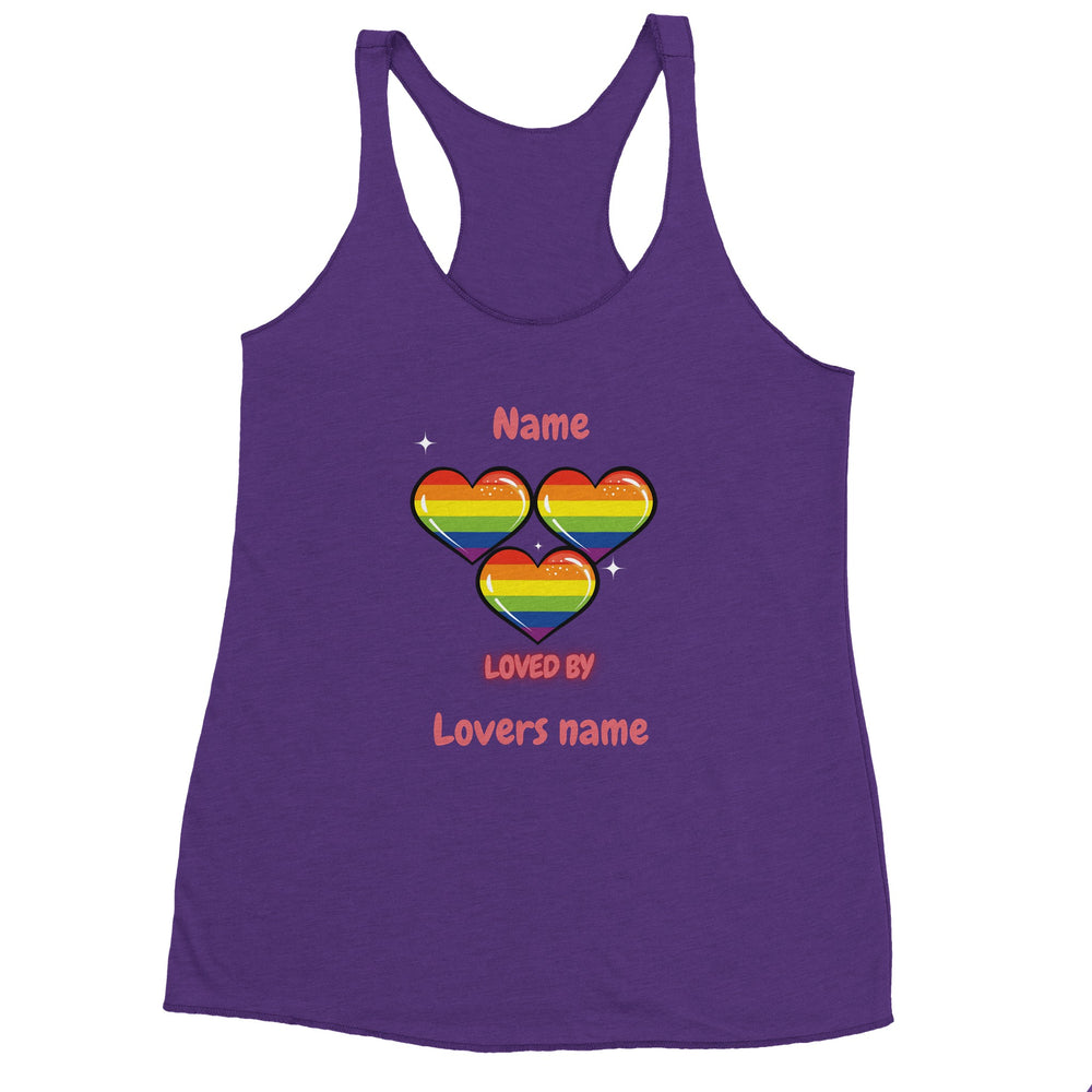 Loved by with Pride Women's Racerback Tank Top in Purple Rush
