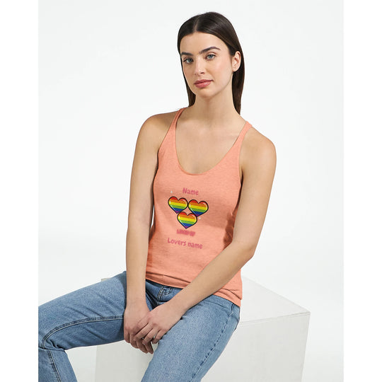 Loved by with Pride Women's Racerback Tank Top in Vintage Light Orange