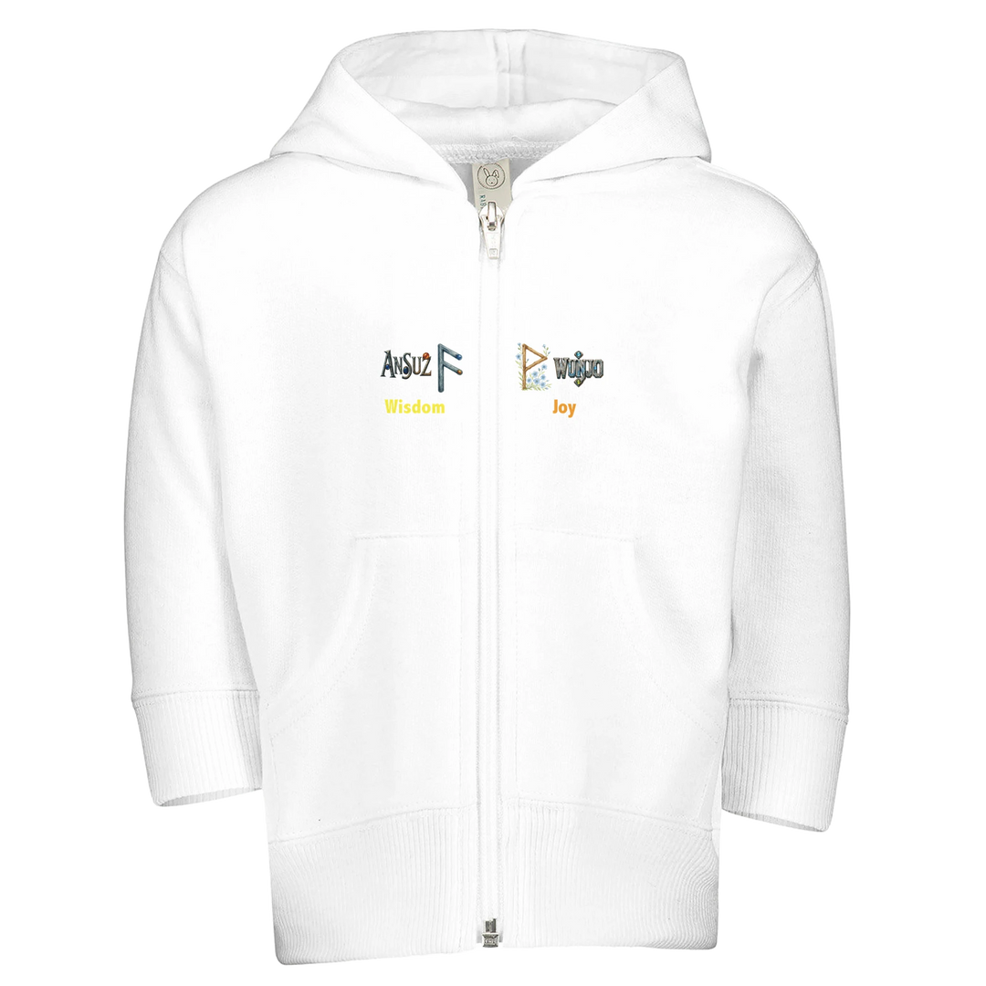 RuneScope Original Custom - Kids Zip Fleece Hoodie | Rabbit Skins 3446 White