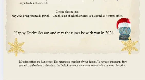 Personalized Birth/Fate RuneScope chart with 2026 Forecast