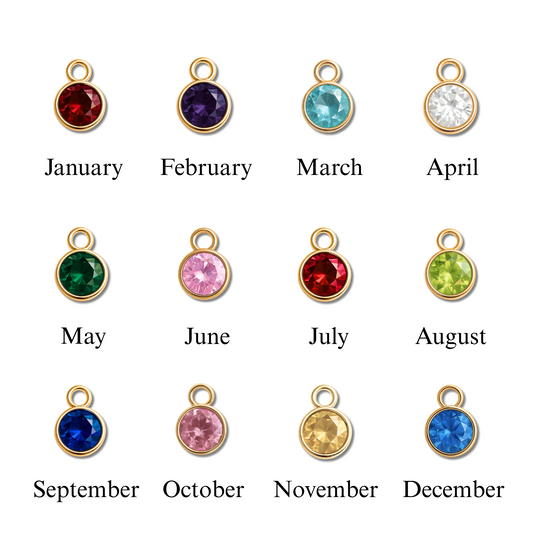 Birth Rune Trio - Family Coin Necklace With Birthstone