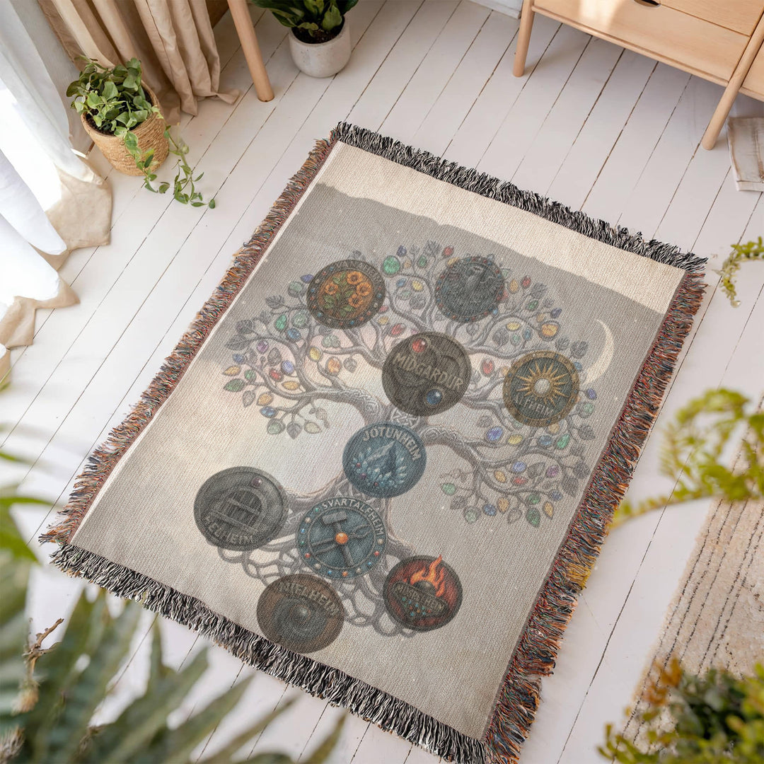 Yggdrasil RuneCasting Heirloom Blanket – 9 Rune Draw