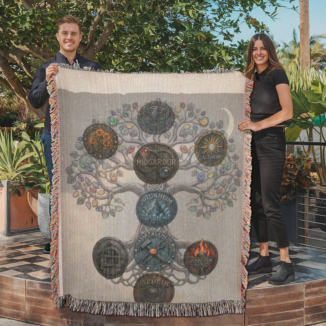 Yggdrasil RuneCasting Heirloom Blanket – 9 Rune Draw