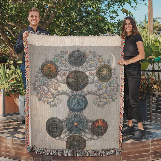 Yggdrasil RuneCasting Heirloom Blanket – 9 Rune Draw