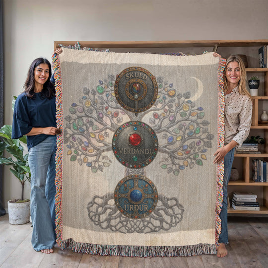 Three Rune Draw Blanket — The Norns Spread