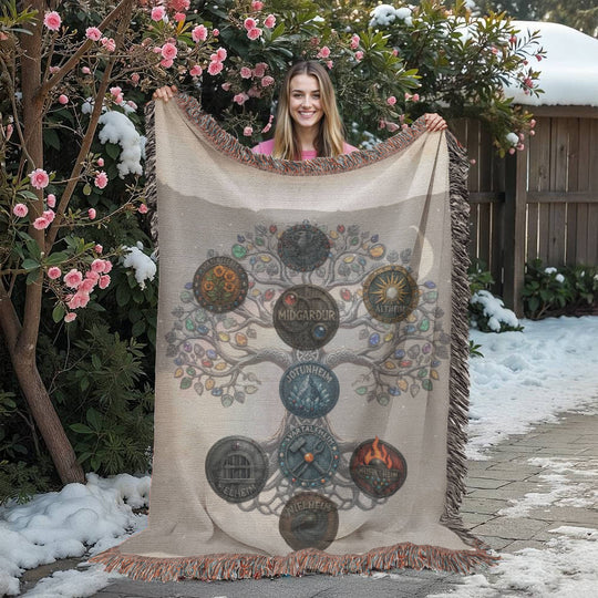 Yggdrasil RuneCasting Heirloom Blanket – 9 Rune Draw